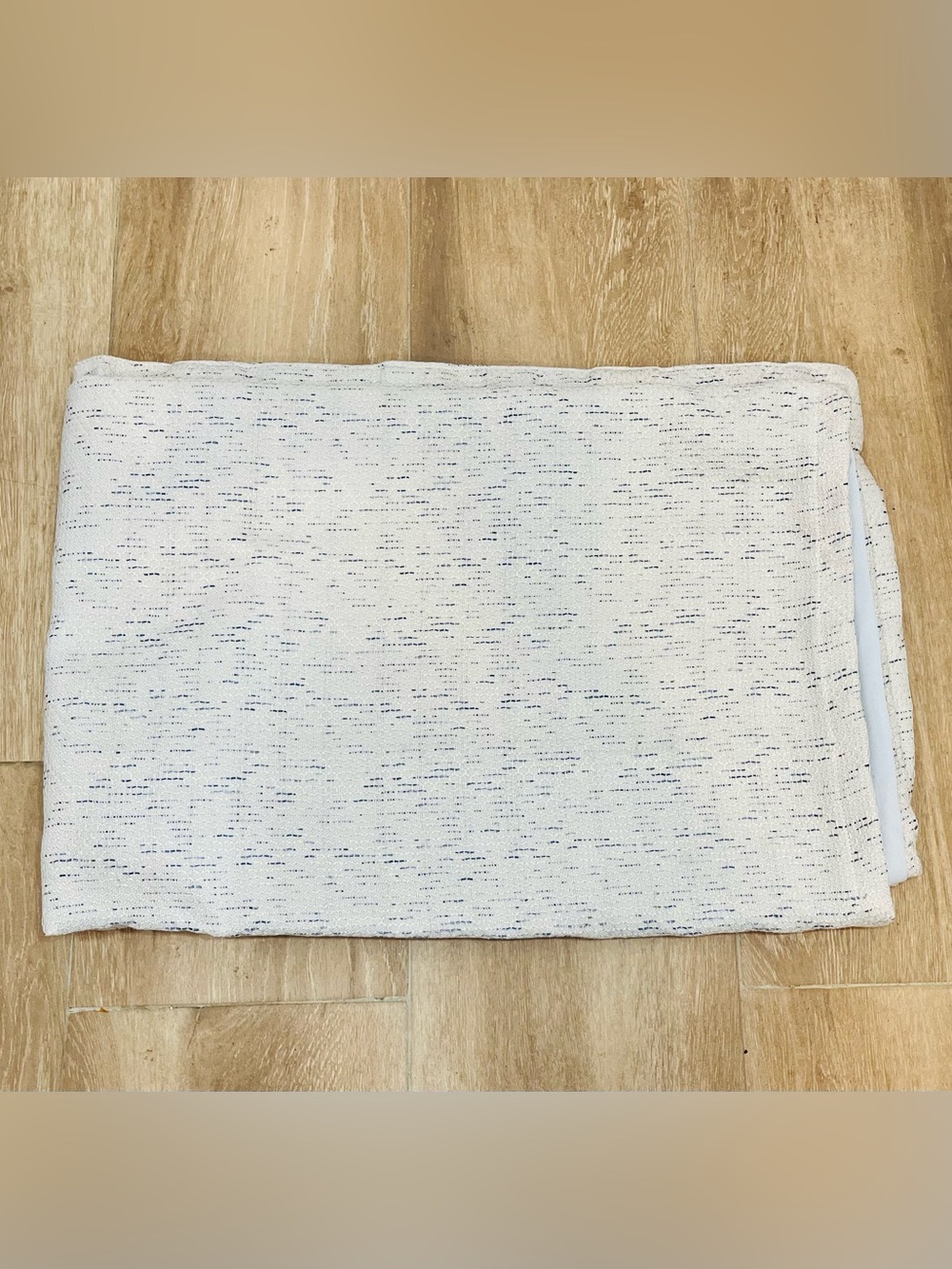 Crème with Blue Speckled Curtains - 2 blackout curtain panels - Home Accents